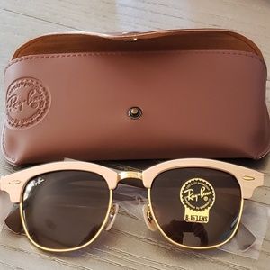 Ray-Ban: 51mm Wood Clubmaster Sunglasses